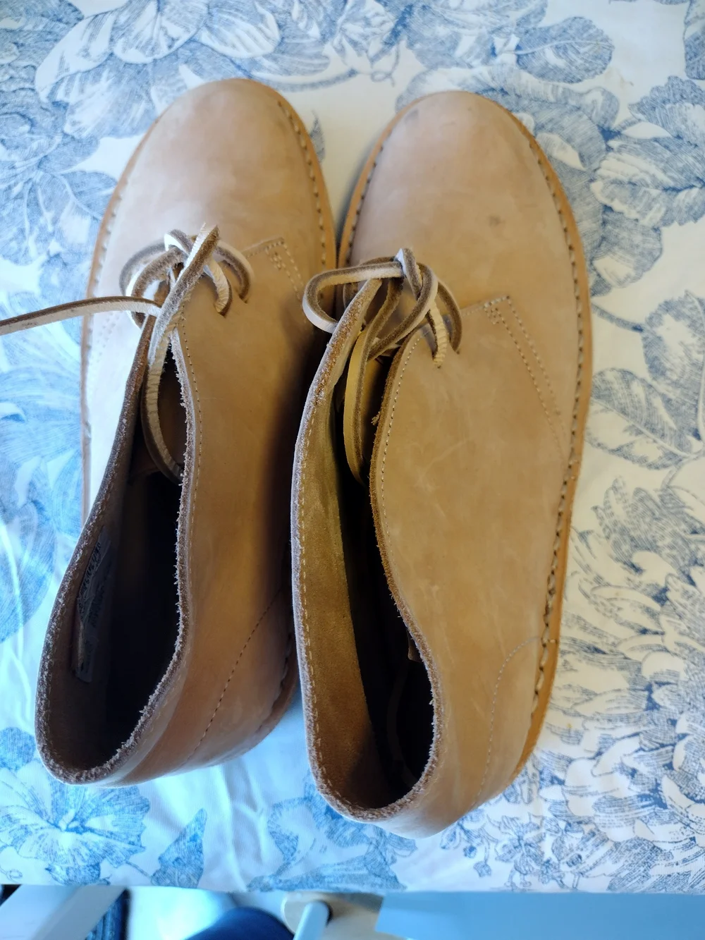 Clark's Original Natural Tan Leather Desert Shoes Size 9 US